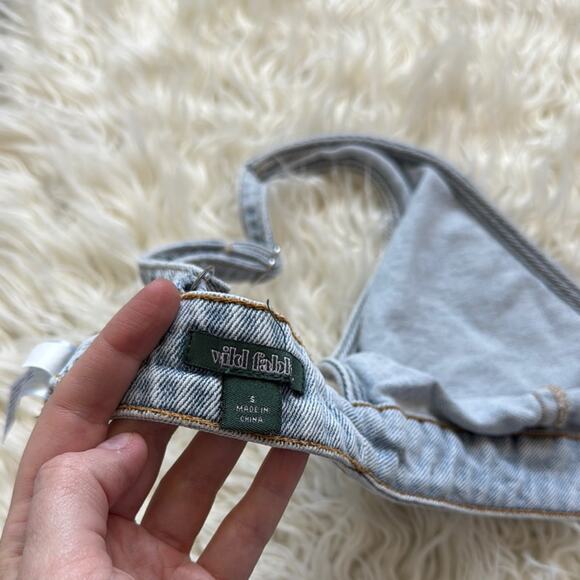 Wild Fable Light Blue Denim Bralette Top - Picture 5 of 7